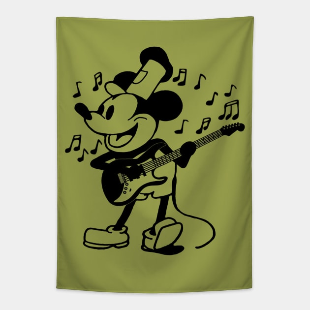 Guitar Mouse (rocking and rolling) Tapestry by blueversion