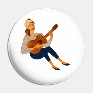 Holly Golightly -Moon River Illustration Pin