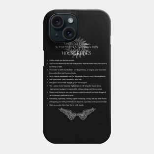 Officially Unofficial Supernatural Convention House Rules Phone Case