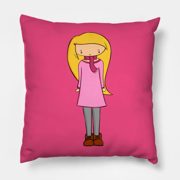 Cute girl Pillow by Namarqueza