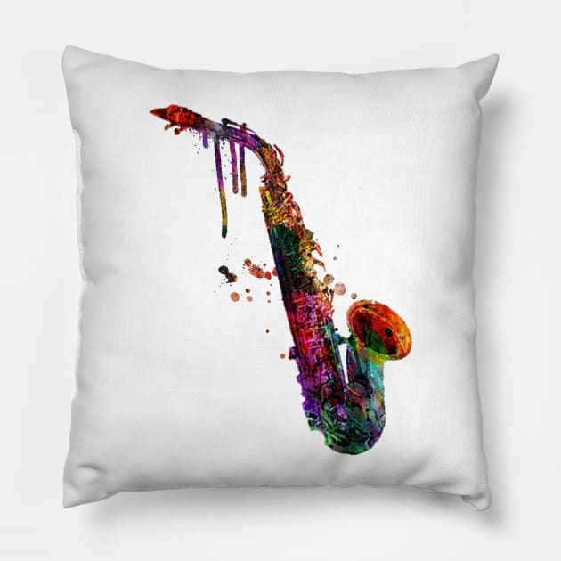 saxophone Pillow by MARK ASHKENAZI