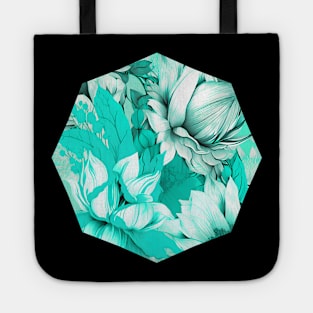 Summer Floral Print Chiffon in Mint - Perfect for Your Beach Getaway Tote