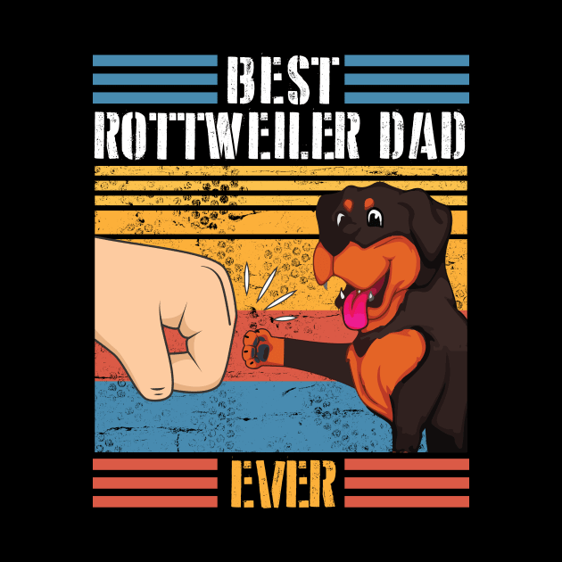 Rottweiler Dog And Daddy Hand To Hand Best Rottweiler Dad Ever Dog Father Parent July 4th Day by joandraelliot