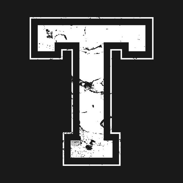 Initial Letter T White Jersey Sports Athletic Player by porcodiseno