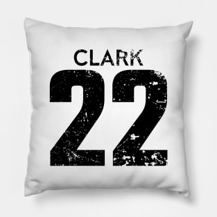 Caitlin Clark Black Distressed Jersey Number 22 Pillow