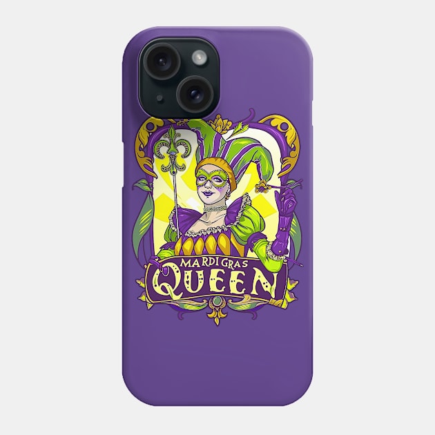 Mardi Gras Queen Phone Case by Wintrly