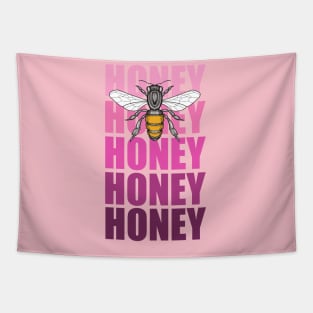 honey bee and pink honey honey lettering Tapestry