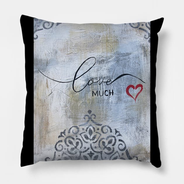 Gold And Grey Sentiment A4 Pillow by Jean Plout Designs