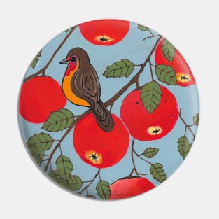 APPLE Tree Bird Artwork Pin