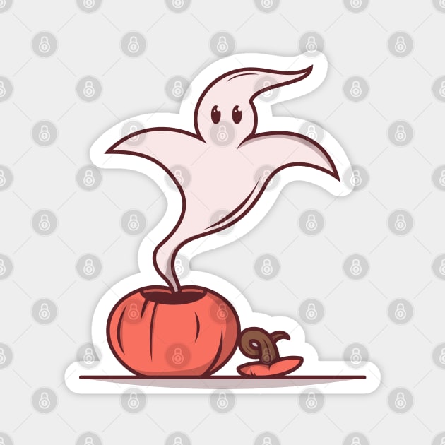 Ghost Genie and Pumpkin Magnet by OgyDesign