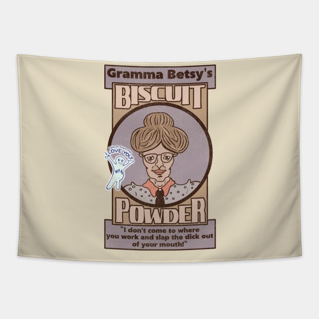 Gramma Betsy's Biscuit Powder Tapestry by darklordpug