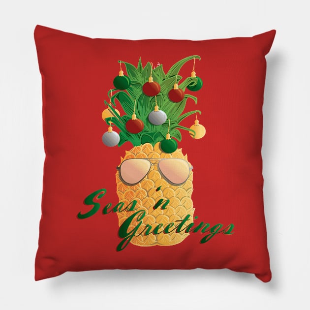 Seas & Greetings Pillow by Desdymona