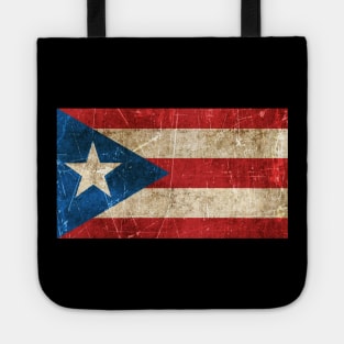 Vintage Aged and Scratched Puerto Rican Flag Tote