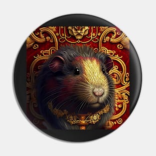 Dark Fantasy Guinea Pig Portrait Pin