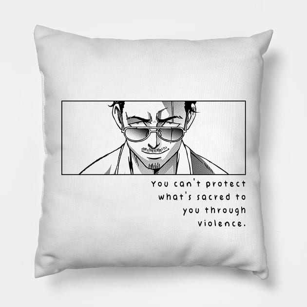 Tatsu - The way of the househusband quote Pillow by SirTeealot