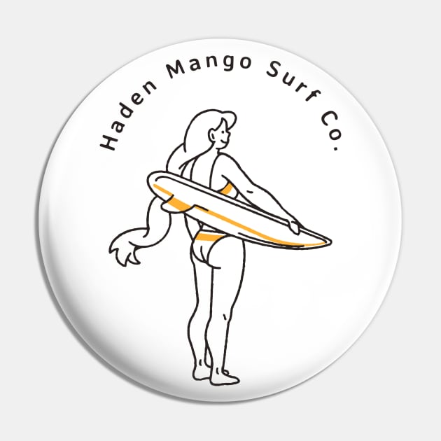 Surfer Girl Ready to Shread Pin by Hayden Mango Collective 