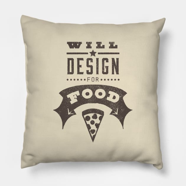 Hungry Artist Graphic Designer Funny Food Quote Pillow by Commykaze