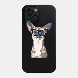 Hipster Chihuahua, Slam Poet Dog, Intelectual Glasses Nerd Phone Case