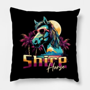 Retro Wave Shire Horse Sunglas Pillow