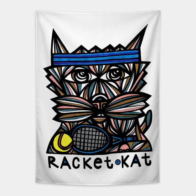 "Racket Kat" Tapestry by The BuddaKats