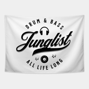 JUNGLIST  - Dnb For Life Font (Black) Tapestry