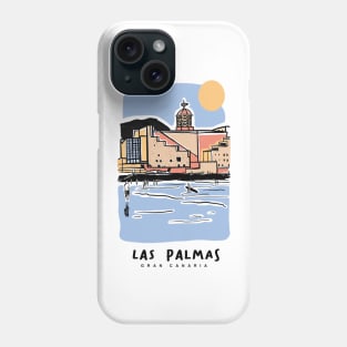 Las Palmas Gran Canaria surfers surf in las Canteras Spain Phone Case