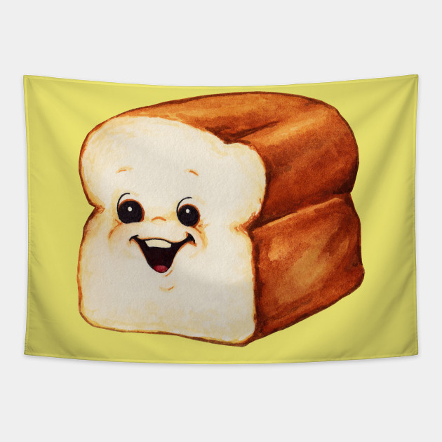 bread cartoon food tapestry teepublic bread cartoon