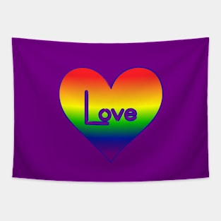 Love Rainbow Flag Heart Tapestry