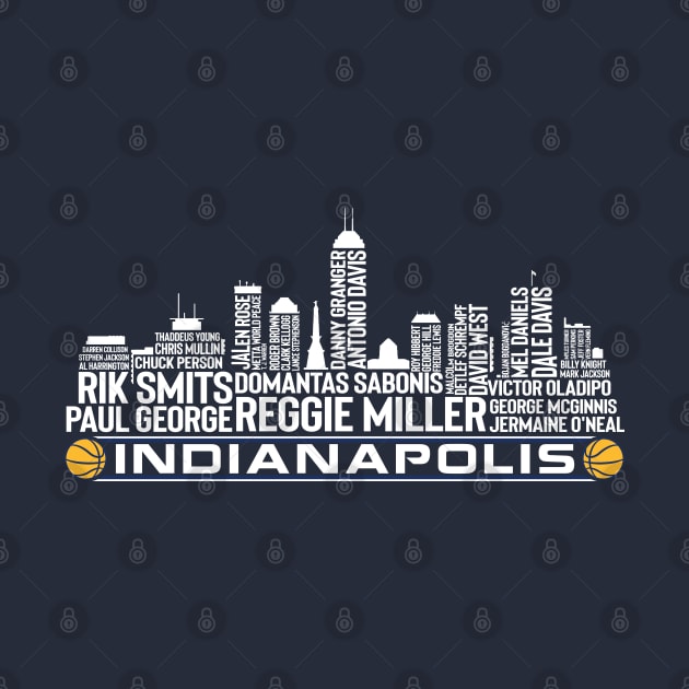 Indiana Basketball Team All Time Legends, Indianapolis City Skyline by Legend Skyline