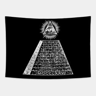 All-Seeing Illuminati Eye Symbol - White Tapestry