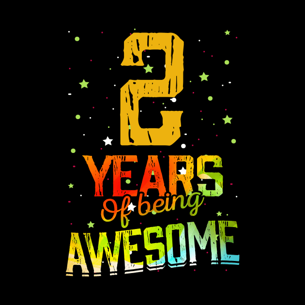 2nd Anniversary Gift Vintage Retro 02 Years Of Being Awesome Gifts Funny 2 Years Birndday Girl Boys Kids by nzbworld