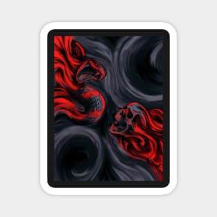 Skull & Snake (red) Magnet