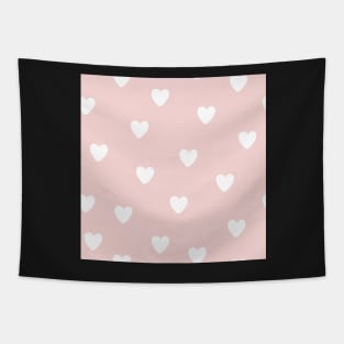 Pink and White Hearts Tapestry