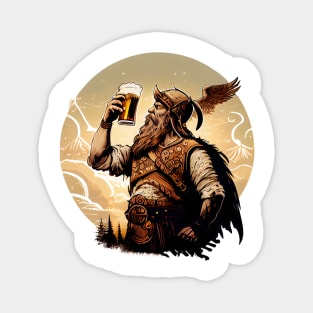 Beer Viking Toast Emblem Magnet