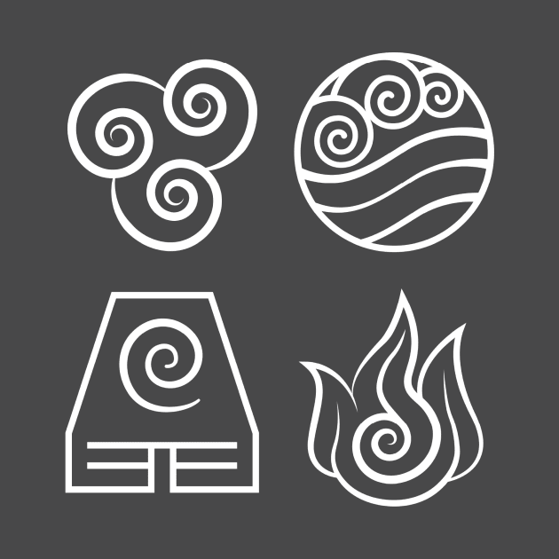 Avatar: The Last Airbender, Four Elements - Outline by troylwilkinson