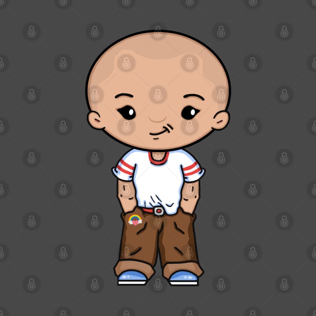 Cute LGBTQ Gay Asian Shaved Head Bald Male Fun Rainbow Pocket Gay-Bee by egcreations