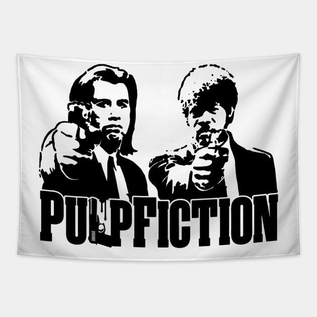 Pulp Fiction Stencil Style Tapestry by CultureClashClothing