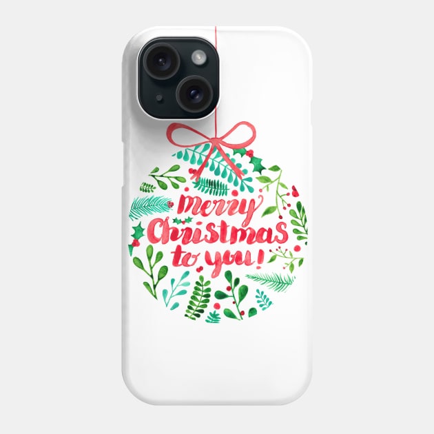 Merry Christmas Bauble Phone Case by Elena_ONeill