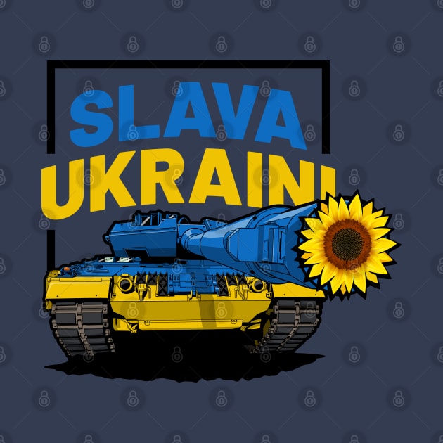 Slava Ukraini Color Tank With Sunflower by KaroCars