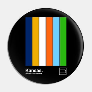 Kansas State Flag  // Original Minimalist Artwork Poster Design Pin