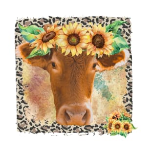 Cow with sunflowers T-Shirt