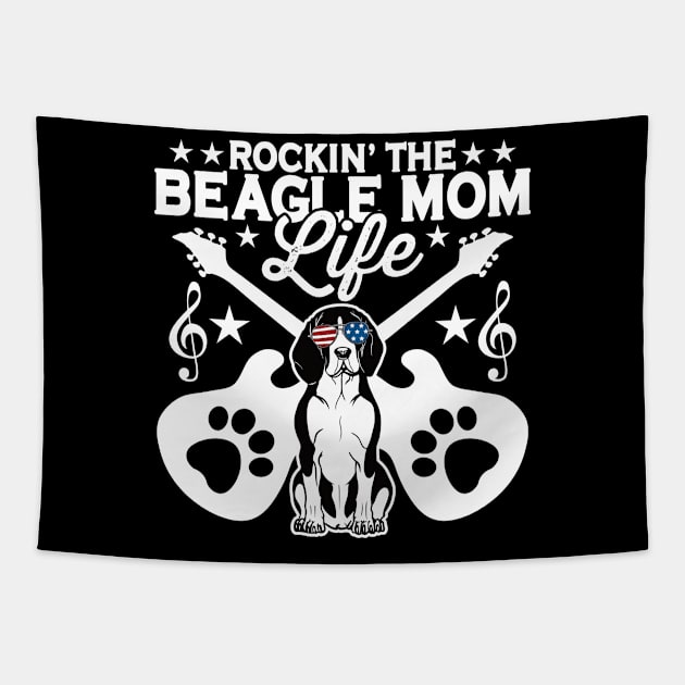 Rockin The Beagle Mom Life Dog Lover Tapestry by RadStar