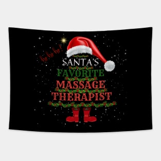 Santa's Favorite Massage Therapist Santa Hat Ho Ho Ho Tapestry