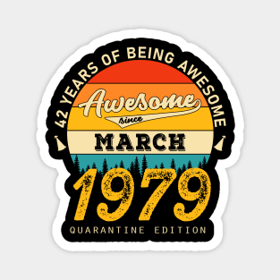 42nd Birthday Awesome Since March 1982 Magnet