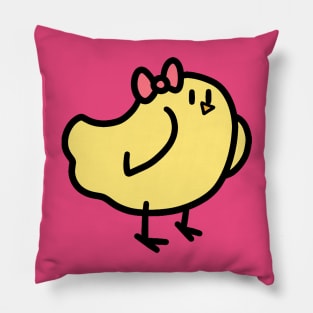 Pink Bow Bird Pillow