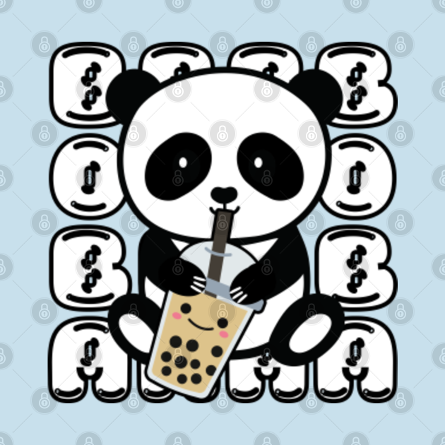 Kawaii Panda Drinking Boba Tea Panda T Shirt Teepublic 