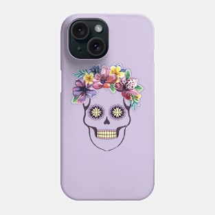 Santa Muerte with flowers Phone Case