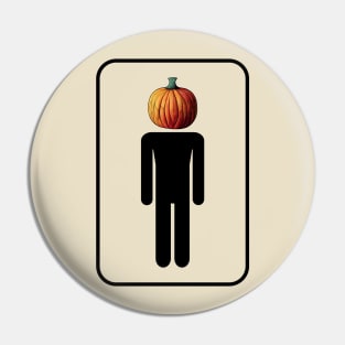 Halloween pumpkin head sign Pin