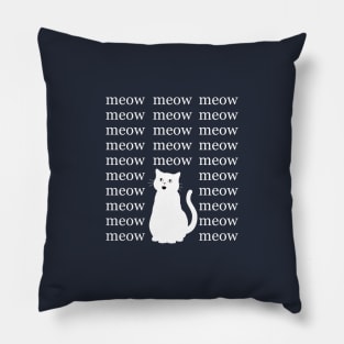 Chatty Cat (White Cat) Pillow