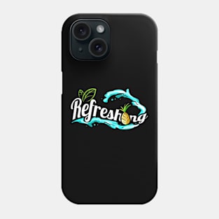 Leaves And Pineapple And Refreshing Waves - Go Vegan Phone Case